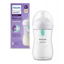 Бебешко шише Philips Avent - Natural Response 3.0, AirFree, с биберон 1m+, 260 ml