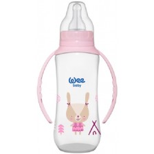 Бебешко шише с дръжки Wee Baby Classic, PP, 270 ml, розово -1
