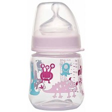 Бебешко шише NIP - РР, Flow S, 0 м+, 150 ml, Girl 