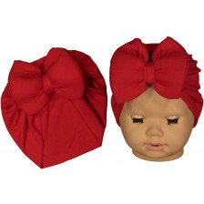 Бебешка шапка тип тюрбан NewWorld - Червена