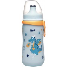 Бебешко шише с клапа NIP - Kids cup, за момчета, 330 ml