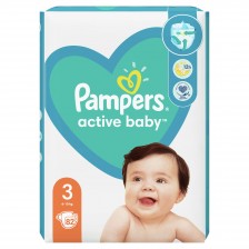 Бебешки пелени Pampers - Active Baby 3, 82 броя 