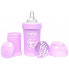 Бебешко шише против колики Twistshake Anti-Colic Pastel - Лилаво, 180 ml