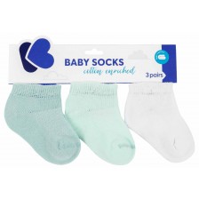 Бебешки летни чорапи KikkaBoo - 0-6 месеца, 3 броя, Mint -1