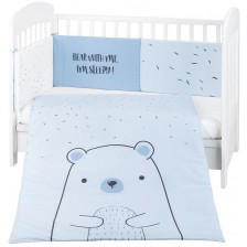 Бебешки спален комплект от 2 части KikkaBoo - Bear with me Blue, 60 х 120 cm