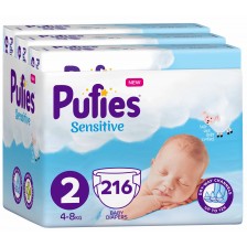 Бебешки пелени Pufies Sensitive 2 - 216 броя -1