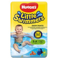 Бебешки бански пелени Huggies Little Swimmers - Размер 3-4, 7-15 kg, 12 броя -1