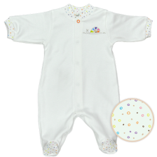 Бебешко гащеризонче с дълги ръкави For Babies - Цветно охлювче, лимитирано, 0-1 месеца
