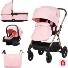 Бебешка количка Chipolino - Инфинити, фламинго -1