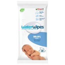 Бебешки почистващи кърпички Water Wipes Baby - On the Go, 28 броя