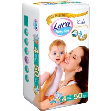 Бебешки пелени Lara Premium - Maxi, 7-18 kg, 50 броя