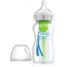 Бебешко стъклено шише Dr. Brown's Wide-Neck Options+, 270 ml