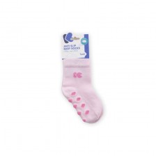 Бебешки чорапи против подхлъзване KikkaBoo - Памучни, 6-12 месеца, светлорозови -1