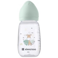 Бебешко шише с широко гърло KikkaBoo Clouds - Savanna, 310 ml, Mint -1