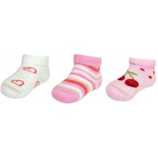 Бебешки хавлиени чорапи Maximo - Цветни, за момиче
