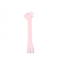 Силиконовa лъжица KikkaBoo - Giraffe, розова -1