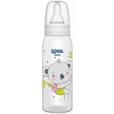 Бебешко шише Wee Baby Classic - 250 ml, бяло с коала -1