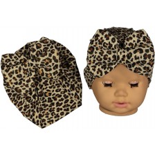 Бебешка шапка тип тюрбан NewWorld - Леопардова -1