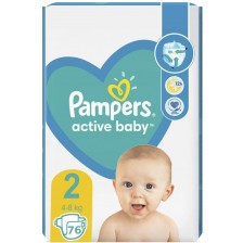 Бебешки пелени Pampers - Active Baby 2, 76 броя