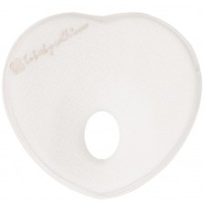 Бебешка мемори ергономична възглавница KikkaBoo - Heart Airknit, бяла -1