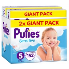 Бебешки пелени Pufies Sensitive 5, 11-16 kg, 152 броя, Giant Pack -1
