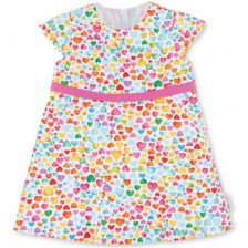 Бебешка рокля с UV 50+ защита Sterntaler - На сърчица, 74 cm, 6-9 мeсеца