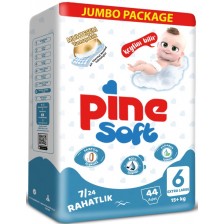 Бебешки пелени Pine Soft - Extra Large 6, 44 броя -1