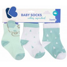Бебешки чорапи с 3D уши Kikka Boo - Elephant Time, 0-6 месеца, 3 чифта 