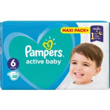Бебешки пелени Pampers - Active Baby 6, 48 броя -1