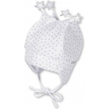 Бебешка шапка Sterntaler - Със звезди, 41 cm, 4-5 месеца, бяла -1