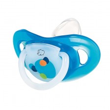 Силиконова залъгалка в кутия Bebe Confort - Premium Dental Safe 12м+, синя -1