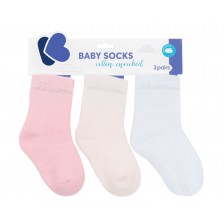 Бебешки чорапи KikkaBoo - Памучни, 6-12 месеца, розови -1