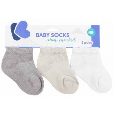 Бебешки летни чорапи Kikka Boo - 2-3 години, 3 броя, Grey  