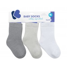 Бебешки чорапи KikkaBoo - Памучни, 2-3 години, сиви -1