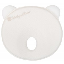 Бебешка мемори ергономична възглавница KikkaBoo - Bear Airknit, бяла