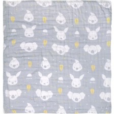 Бебешко муселиново одеяло Playgro - Fauna Friends, 70 х 70 cm