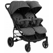 Бебешка количка за близнаци KikkaBoo - Happy 2, Dark Grey -1
