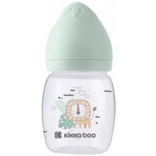 Бебешко шише с широко гърло KikkaBoo Clouds - Savanna, 180 ml, Mint -1