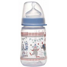 Бебешко шише NIP - РР, Flow M, 0 м+, 260 ml, Boy   -1