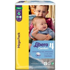 Бебешки пелени Libero Comfort - Mega, размер 4, 7-11 kg, 80 броя