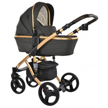 Бебешка количка Lorelli - Rimini Premium, Black Jasper -1