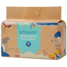 Бебешки бамбукови пелени Eco Boom - Pure, размер 0 (NB), 34 броя -1