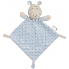 Бебешка играчка Interbaby - Doudou за гушкане, жирафче, синьо -1