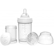 Бебешко шише против колики Twistshake Anti-Colic Pastel - Бяло, 180 ml -1