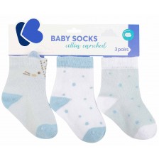 Бебешки чорапи с 3D уши KikkaBoo - Little Fox, 6-12 месеца, 3 чифта -1