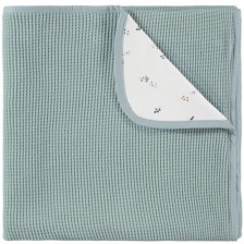 Бебешко памучно релефно одеяло Baby Clic - Mint-Lavanda, 80 х 110 cm