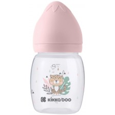 Бебешко шише с широко гърло KikkaBoo Clouds - Savanna, 180 ml, Pink -1