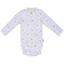 Боди с дълъг ръкав Bio Baby - Органичен памук, 74 cm, 6-9 месеца -1
