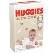 Бебешки пелени Huggies Extra Care - Размер 3, 6-10 kg, 72 броя -1