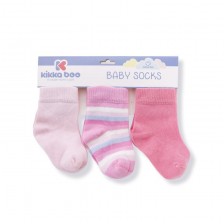 Бебешки чорапи Kikka Boo Stripes - Памучни, 1-2 години, розови